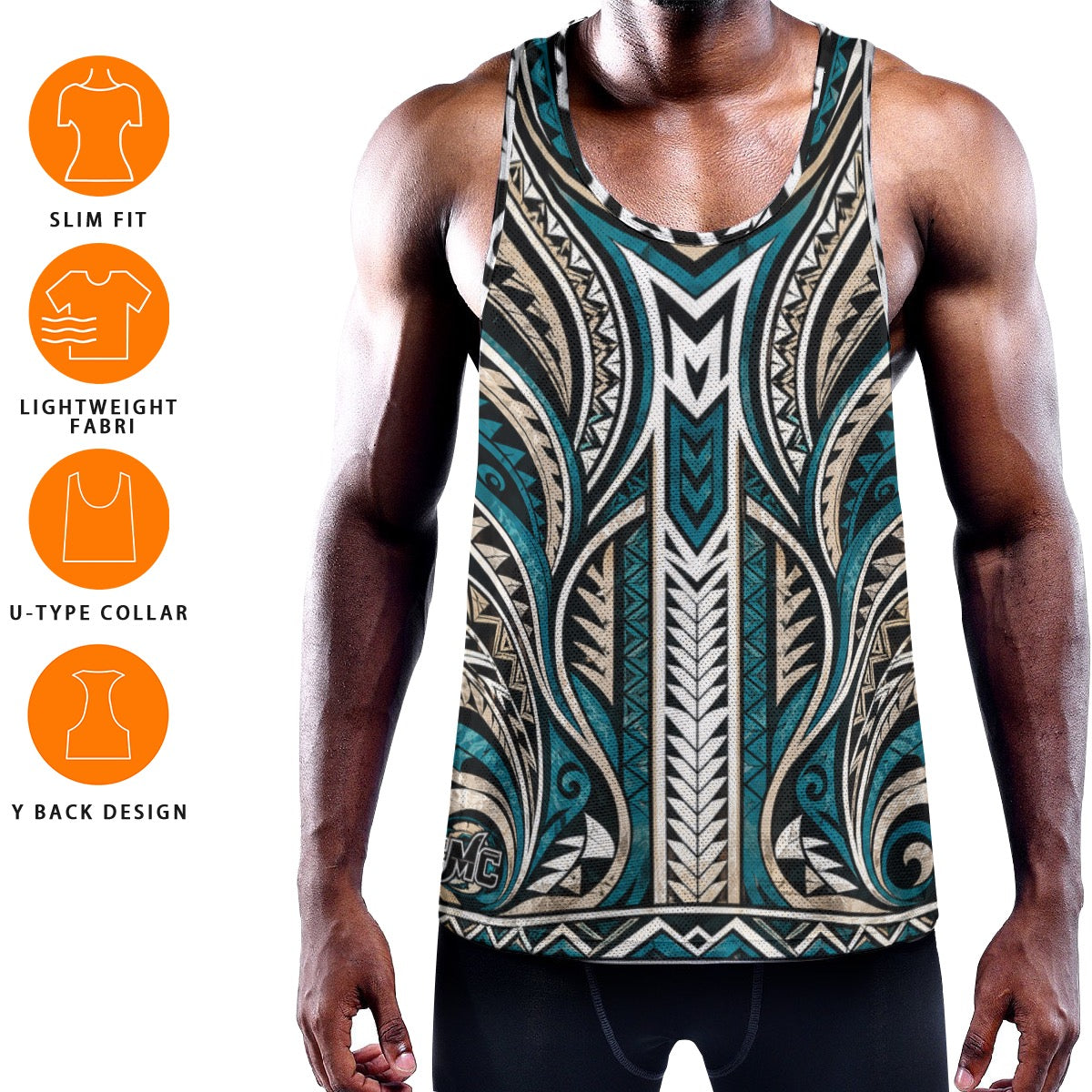 All-Over Print Men's Slim Y-Back Muscle Tank Top