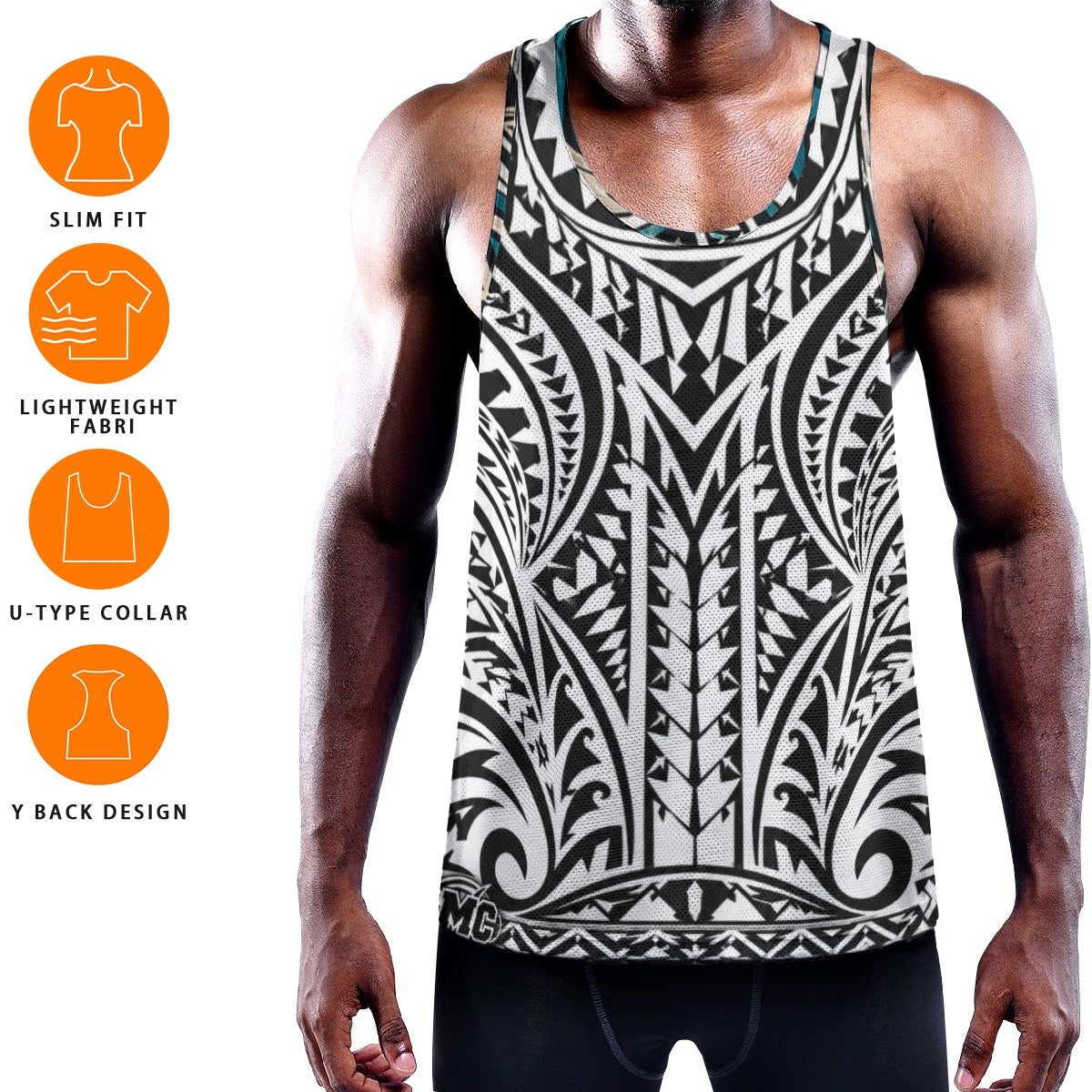 All-Over Print Men's Slim Y-Back Muscle Tank Top