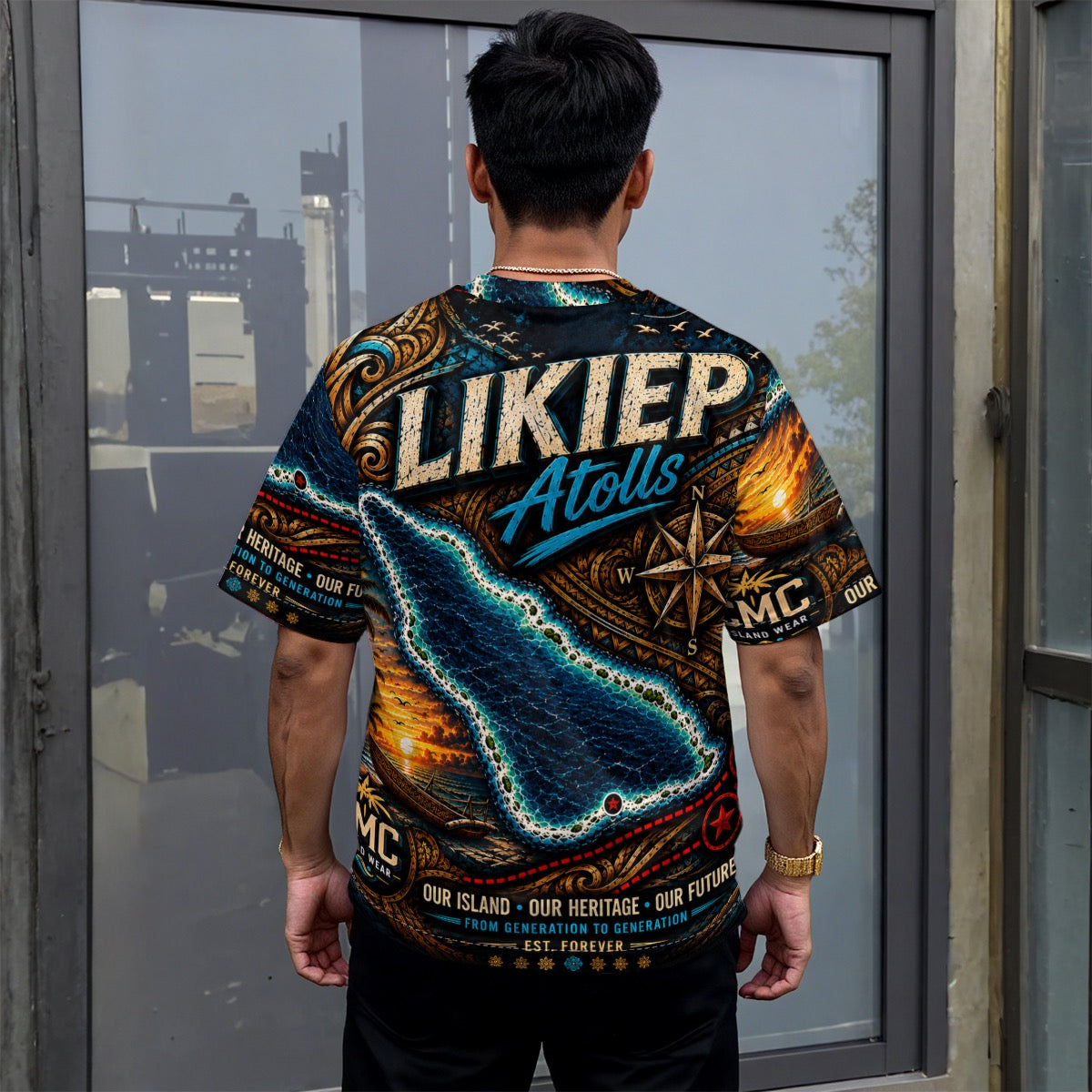 All-Over Print Unisex Drop-shoulder T-shirt|180GSM