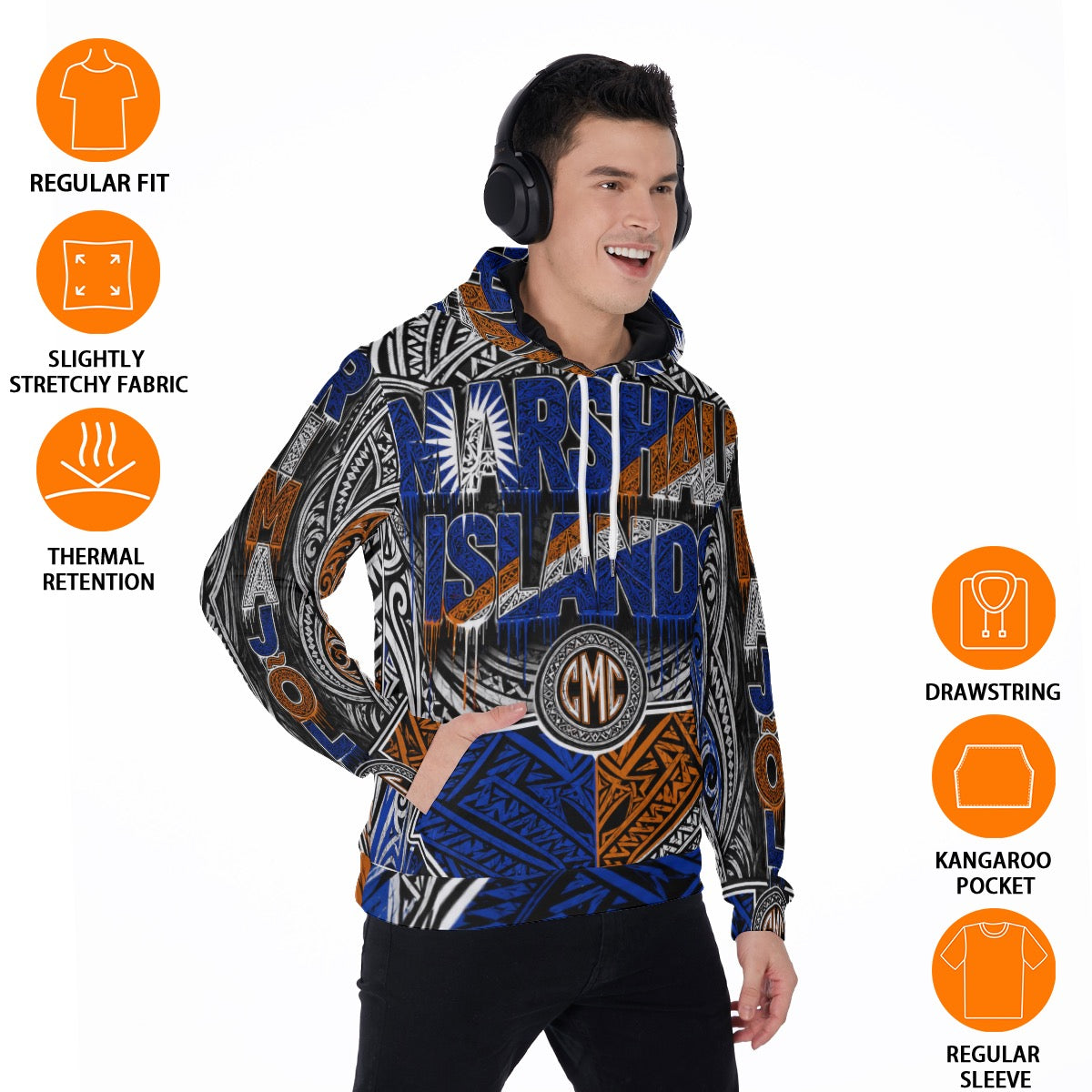 All-Over Print Men's Thicken Pullover Hoodie